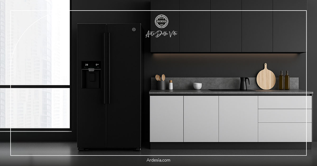 بهترین فضا برای قرارگیری یخچال ساید بای ساید مشکی